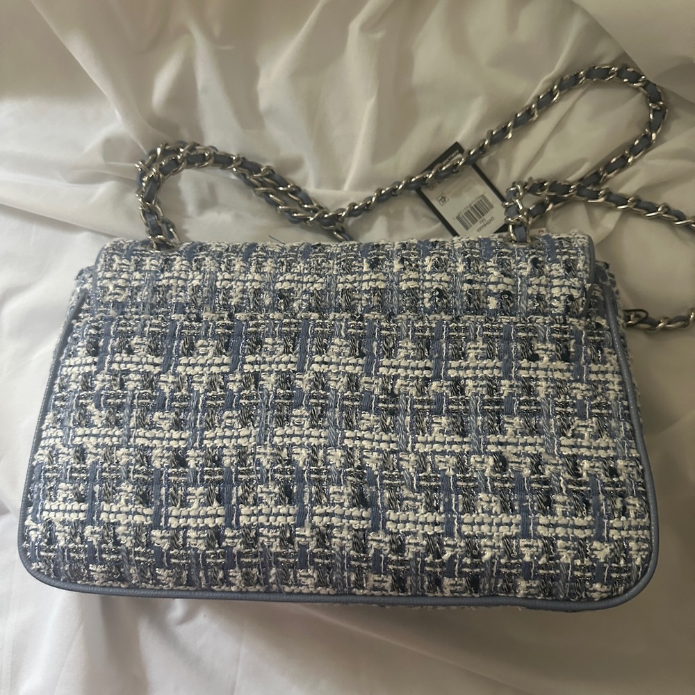 Karl Lagerfeld Blue and White Chain Shoulder Bag - Picture 5 of 6